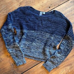 Quinn Blue Ombre Cropped knit Sweater